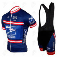 Vintage United States Postal Service Cycling Jersey Sets Short Sleeve Bicycle Shirt Bib Shorts Kits Mtb Bike Jersey Suit