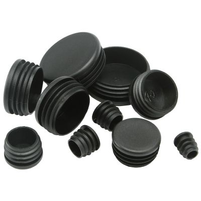 2-10pcs Tube Cover Round Inner Plug Glide Insert Blanking Cap Black Plastic Pipe Insert Plug 16 19 22 25 30 35 40 45 50 60 70mm Pipe Fittings Accessor