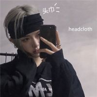 Japanese and Korean dark cool handsome black headscarf hip hop street Harajuku punk unisex style ins headband men and women fashion