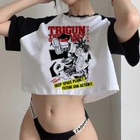 Trigun Fairy Grunge Goth Fairy เสื้อครอปเสื้อคลุมแนวสตรีทผู้หญิงแนวสตรีท