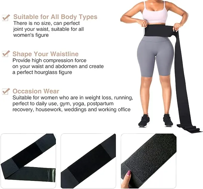 Waist Trainer Wrap for Women Tummy Control Waist Shaper with Loop |  sculpturesbodyspa