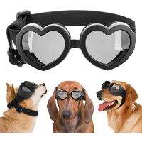 Puppy Sunglasses, Cute Dog Goggles Adjustable Strap Pet Glasses Small Dog Sunglasses Pet Dog Heart Shaped Anti-Fog Sunglasses