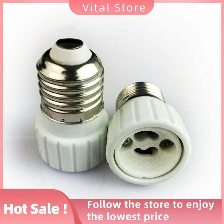 VITAL STORE Metal E27 to GU10 Lamp Base White Plastic Light Bulb Socket