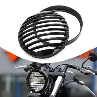 Motorcycle 5 34"; 5.75"; LED Headlight Grill Cover Black ABS Accessories For Harley Sportster XL883 XL1200 XL1200X X48 2004-Up