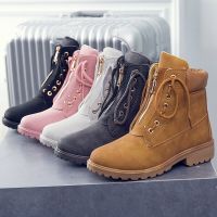 2021 autumn and winter Martin boots womens two wear lace-up ankle boots womens casual flat-bottom tooling boots