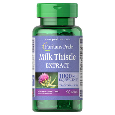 Puritans pride Milk Thistle 1000 mg 4:1 Extract (Silymarin) จำนวน 90 เม็ด Softgels