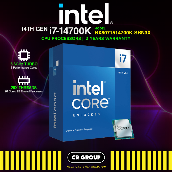 [NEW RELEASE] Intel Core 14TH Gen i714700K / i714700KF 3.4 GHz 20Core LGA 1700 Processor
