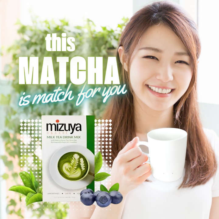 Mizuya Matcha Milk tea with Collagen and L Carnitine (10sachets