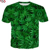 HX Summer Fashion Cool Smoke Man เสื้อยืด Weed 3 มิติรูปแบบการพิมพ์ Tees Haruku เสื้อยืด Pullover