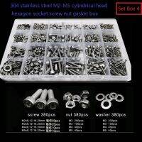 304สแตนเลสฝาสูบหกเหลี่ยมสกรู Hex อ่อนนุชเครื่องซักผ้าสแตนเลสรวมกันตั้ง M1.6-M5