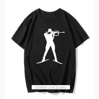 Summer Men 100% Cotton T-Shirts Cool Tees Shirt Biathlon Biathlete Tshirt Hip Hop Tee Tops Streetwear