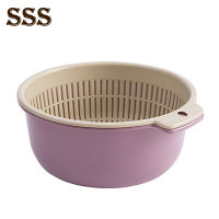 Sssfsfc Double Layers Drain Basket Plastic Kitchen Strainer Colander Bowl Fruits &amp; Vegetables Washing Strainer