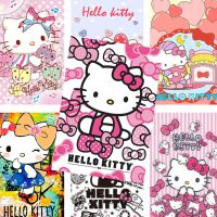 ₪♧ Hello Kitty Poster Sticker Cartoon Anime Sanrio Family Surrounding Kuromi Melody Photo Decoration Wall Sticker