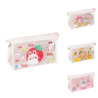 Transparent Cosmetic Bag Female Waterproof Storage Cartoon Portable Travel Bathroom Zipper Organizer Pencil Case