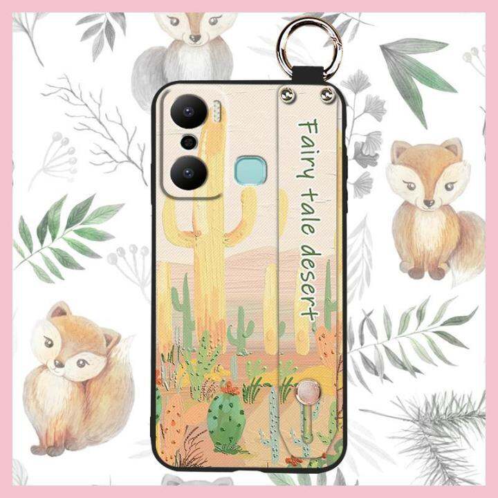 soft-case-dirt-resistant-phone-case-for-infinix-x6825-hot20-play-painting-flowers-anti-knock-original-sunflower-cartoon