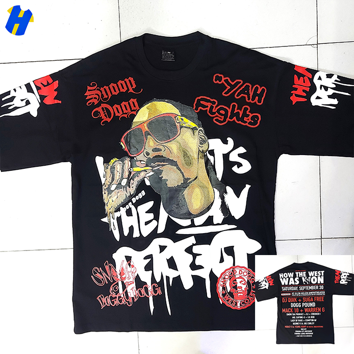 Snoop Dogg AOP Oversized Streetwear Rap T-Shirt (Made in Thailand