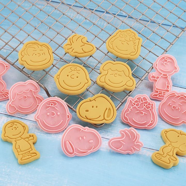 select-sea-8pcs-set-diy-แม่พิมพ์คุกกี้-การ์ตูนคุ้-snoopy-สเตอริโอ-3-มิติกดคุ้กกี้เครื่องมืออบ-ของขวัญวันว