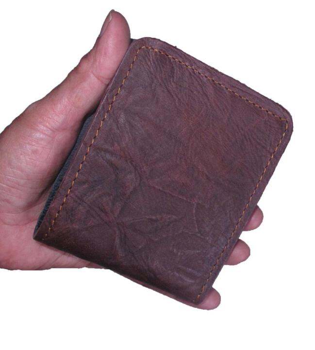 nice-gift-cowhide-leather-brown-ของขวัญถูกใจ-สวยมาก-กระเป๋าสตางค์-แบบ-2-พับ-เท่