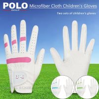 Polo 1 Pair Outdoor Sports Golf Gloves Kids Left and Right Hand Mittens Children Korean Breathable Palm Protection