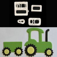 【YF】 4Pcs/set Tractor Car Shaped Fondant Biscuit Cutting Molds Cookie Mould Tools Cake Decorating Candy Sugar Printing Die Mold