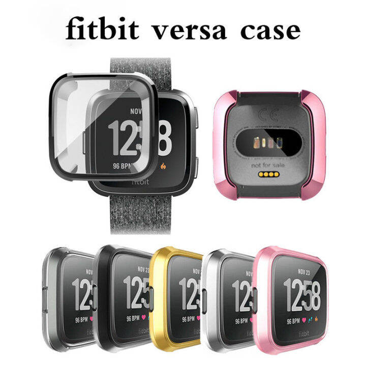 2023-new-shang815558-สำหรับ-fitbit-versa-เคสซิลิโคน-tpu-บางพิเศษเคสหน้าจอปลอกคอกันสุนัขเลียป้องกัน