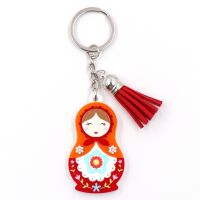 1piece New product CN Matryoshka doll TRENDY Acrylic Keychain