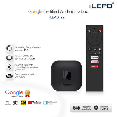 android stick tv  Original Certified Android System HAKOMiNi Y2 แอนดรอยด์ box 2G 8G 4K HD Android 9.0 2.4G/5G WIFI TV Box Support Voice Assistant android tv box 2022