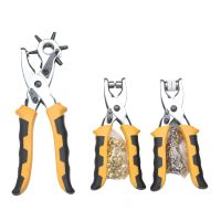 3 in1 Leather Belt Hole Punch+ Eyelet Plier +Snap Button Grommet Setter Tool Kit Round 2.5/3/3.5/4/4.5/5mm  Pliers