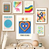 2023 ❈☫ Music Band Show Heart Elephant Rainbow Wall Art Canvas Painting Nordic Posters And Prints Wall Pictures For Living Room Decor