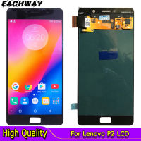 AMOLED 5.5 "สำหรับ P2จอแสดงผล LCD Touch Screen Digitizer สมัชชาเปลี่ยนด้วยกรอบสำหรับ P2 P2c72 P2a42หน้าจอแอลซีดี