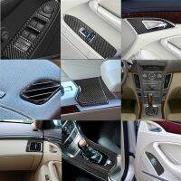 [Hot K] สติกเกอร์ Hiasan Interior สีดำคาร์บอนไฟเบอร์สำหรับ Cadillac CTS 2008-UP สปอร์ตวาก้อน2010-UP อุปกรณ์แต่งรถ