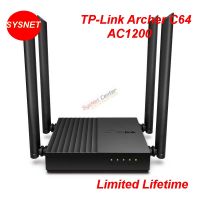 *สินค้าหมด*TP-Link Archer C64 AC1200 Wireless MU-MIMO WiFi Router แบบ 2 ย่านความถี่ 2.4/5GHz มาตรฐาน AC ความเร็วสูงสุด 1200Mbps Port Gigabit เสา 4 ต้น