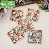 【CW】 Christmas Wooden Pendants 12pcs Navidad Wooden Pendant Home Decor Christmas Decoration Faceless Doll Xmas Tree Hanging Ornaments