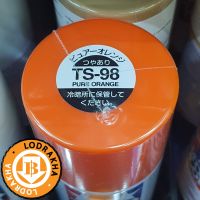 สีสเปรย์กระป๋องทามิย่า สีส้มทับทิม TAMIYA TS-98 Pure Orange 100ML