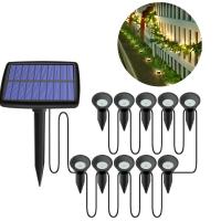 10 in 1 Solar Underground Lawn Light สวนโคมไฟสนามหญ้ากลางแจ้งสวนโคมไฟสนามหญ้า 5v 100MA 0.5W แผงโซลาร์เซลล์