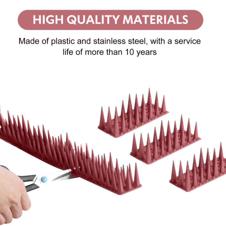 10ชิ้น-1ชิ้นหนามนกหนามแหลมป้องกันนกพิราบพลาสติกป้องกันการปีนรั้วกำแพงแหลมกำแพงกั้นผู้บุกรุกของแมวสวนกลางแจ้ง
