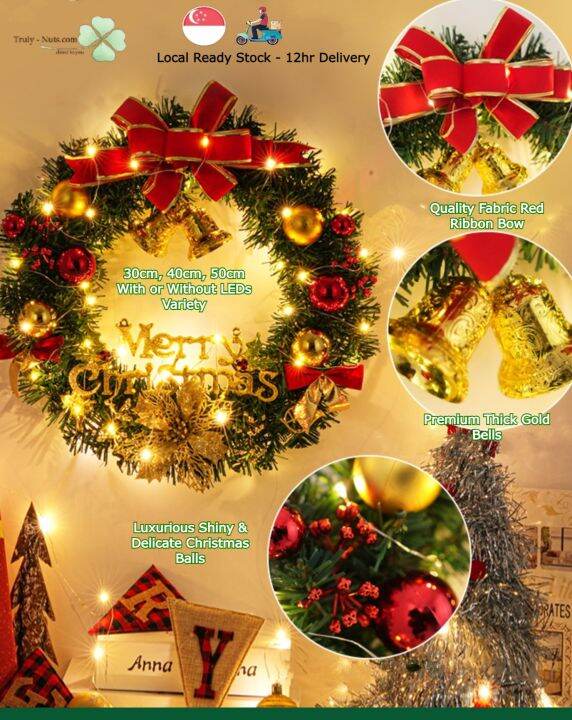 BOXING SALE NOW LEDLit 30cm 40cm 50cm Christmas Wreaths Xmas Garlands