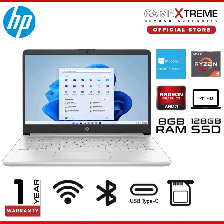 HP 14fq0013dx 14"HD LED Laptop AMD Ryzen 3 3250U AMD Radeon 8GB