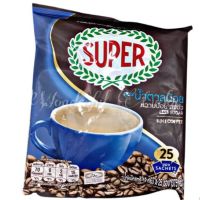 SUPER Less Sugar Instant Coffee 3in1 สูตรน้ำตาลน้อย ที่ยังคงความหอมเข้ม หวานน้อย กำลังดี ซุปเปอร์กาแฟ เลส ซูการ์ 3 อิน 1 ขนาด 25 ซอง x 1