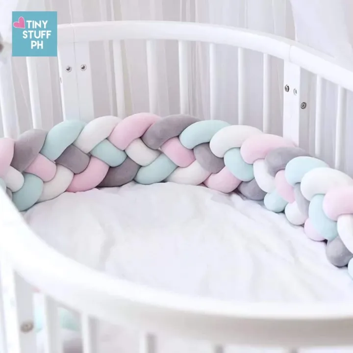 4 Strand Braided Crib Bumper Guards Bed Rails For Baby Three (3) Meters ...