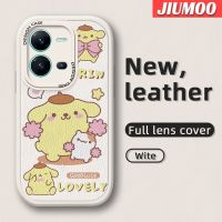 JIUMOO เคสสำหรับ Vivo V25 5G V25E X80ไลท์5G ลาย Cinnamoroll น่ารักดีไซน์ใหม่เคสใส่โทรศัพท์หนังซิลิโคนนิ่มเคสมือถือกันกระแทกป้องกันการตกพร้อมเคสป้องกันกล้องเลนส์คลุมทั้งหมด