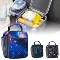 ◄❖ Starry Sky Pattern Lunch Bags Children Breakfast Bento Bag Cool Box Insulated Food Storage Handbag Travel Picnic Pouch Bags