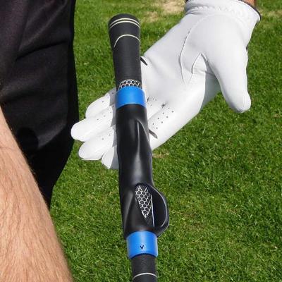 ：“{—— Golf Grip Training Aid Golf Club Handle For Swing Grip Trainer Left Right Hand Practice Aid Golf Swing Trainer Accessories