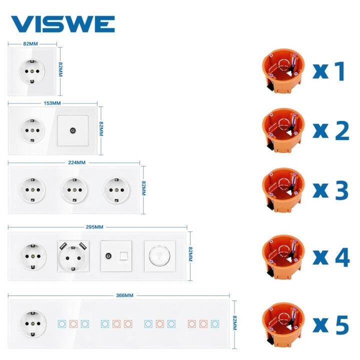 viswe-เต้ารับกระจกเทมเปอร์แบบกระจกคริสตัลเต็มตัวสีดำ250v-16a-ระบบไฟฟ้าปลั๊กเสียบผนังอียูบ้าน