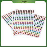 RONGW 1/4ค่ะ สติ๊กเกอร์ลายจุด เลเซอร์สี วงกลมวงกลม ป้ายลายจุด ตกแต่งด้วยการตกแต่ง เล็กๆน้อยๆ ออฟฟิศสำหรับทำงาน