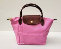 กระเป๋าแบรนด์เนมแท้ของแท้จาก Shop Longchamp Le Pliage Top Handle Bag S Pink สีชมพูอ่อน  หูสั้น