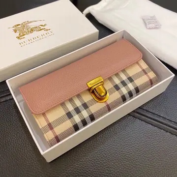 Original Gift Box Packaging)Burberry Men's and Women's Wallet British Retro  Long Wallet Zipper Clutch Multi-card Card Holder Coin Purse 20*10CM