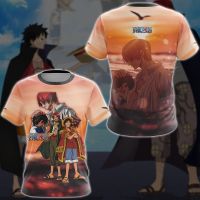 2023 New Luffy X Shanks อะนิเมะมังงะ3D ทั่วพิมพ์เสื้อยืด