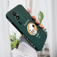 เคสโทรศัพท์สำหรับ OPPO Reno10 Pro + 5G เคสลายการ์ตูนสุนัขสนอปปี้ชาร์ลีพิมพ์ลายด้านข้างเคสโทรศัพท์ผู้หญิงลายขอบสี่เหลี่ยมปลอกซิลิโคนน้ำคลุมทั้งหมดเคสป้องกันทนแรงกระแทกกล้อง