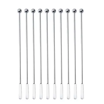 10 Pcs Cocktail Paddle Drink Stirrers, Stainless Steel Coffee